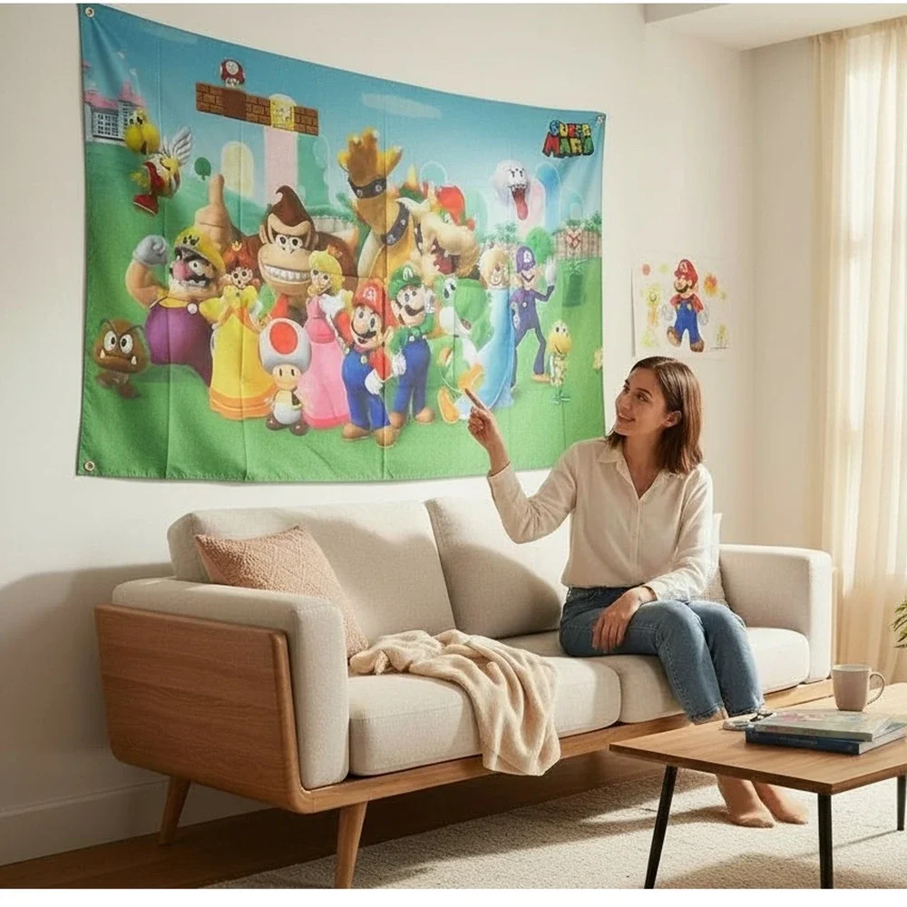 BRAND NEW ~ Classic Nintendo Super Mario Brothers Wall Backdrop Flag ~ 3' x 5'